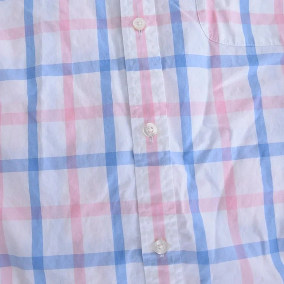 Vineyard Vines White Pink Blue Checker Classic Fit Murray Shirt 100% Cotton Shir - Picture 14 of 14